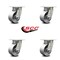 Service Caster 4 Inch Kingpinless Semi Steel Wheel Swivel Top Plate Caster SCC, 4PK SCC-KP30S420-SSR-4 - alternate 2